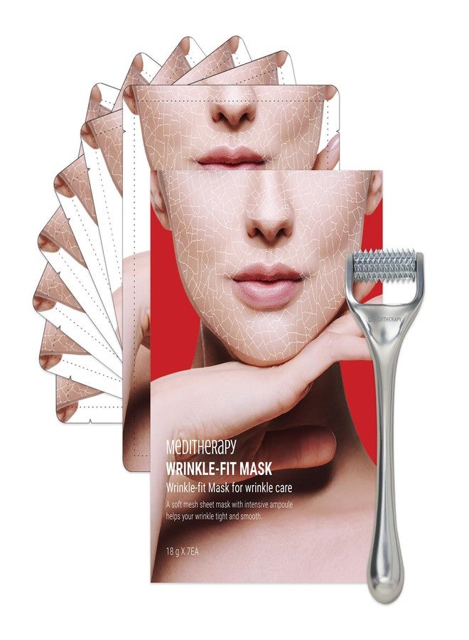 MEDITHERAPY Wrinkle-fit Mask + Facial Roller, Collagen Mask, Lifting Sagging Skin, Hydrating, Improving Elasticity, Glass Skin, Korean Skincare - Image 1